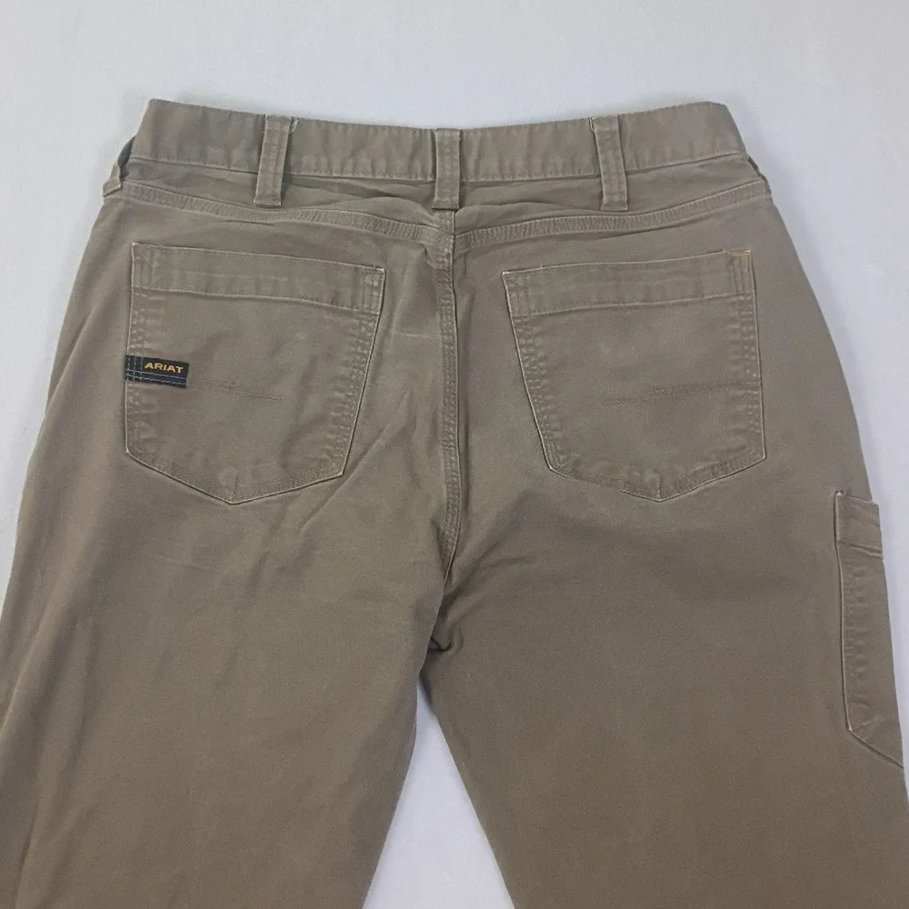 Ariat Rebar M4 Relaxed Straight Work Pants Mens 33x32 Field Khaki Canvas